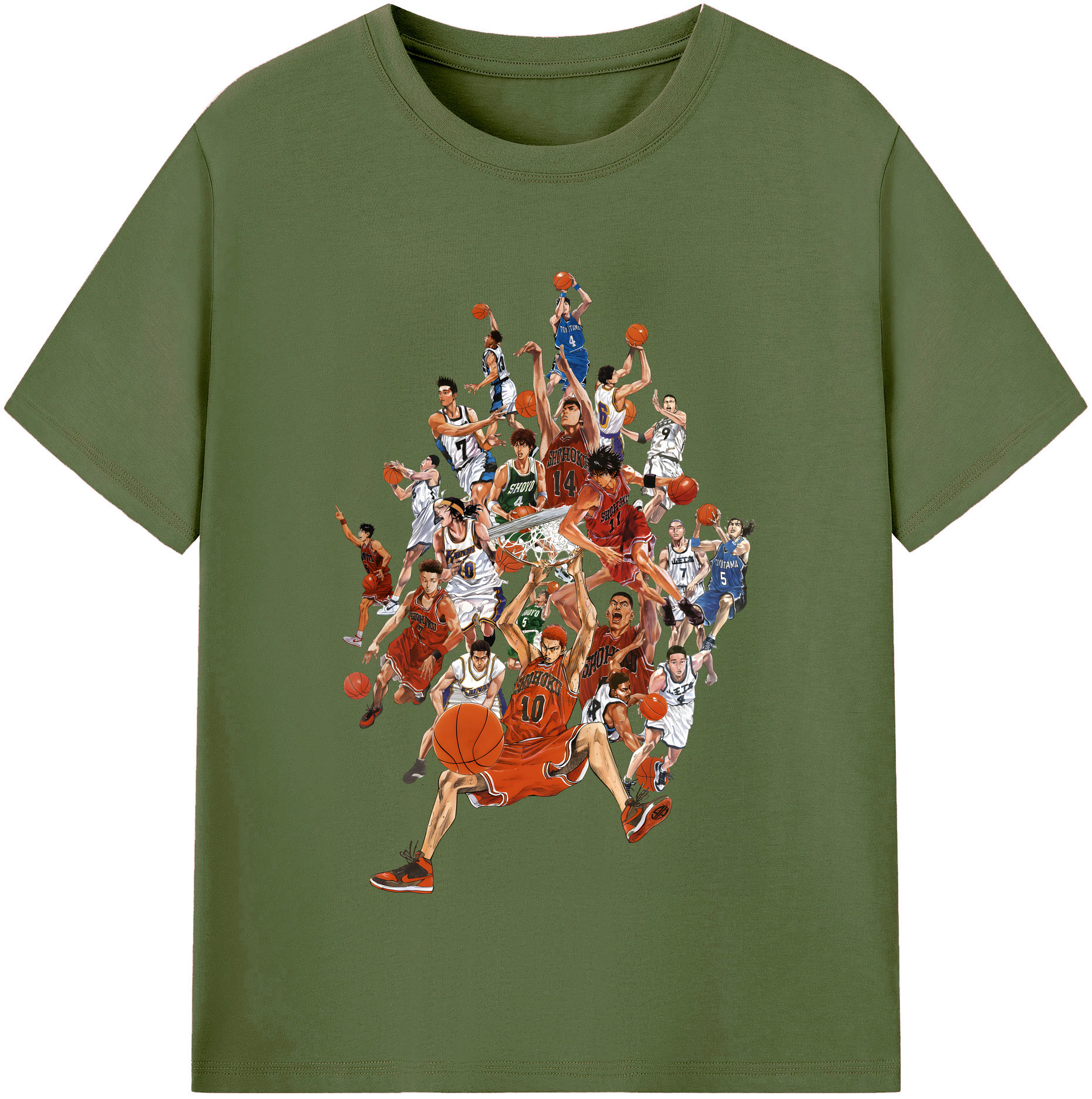 SLAM DUNK／スラムダンク 綿100％半袖Tシャツ（フロントプリント）